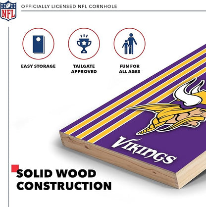 NFL 2' x 3' Solid Wood Cornhole Set with Direct Print HD Team Graphics – Great Gift for Any
