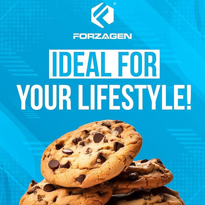 Forzagen Vegan Protein Cookies - Chocolate Chip Flavor | Low Carb Protein Treats, Healthy Snacks