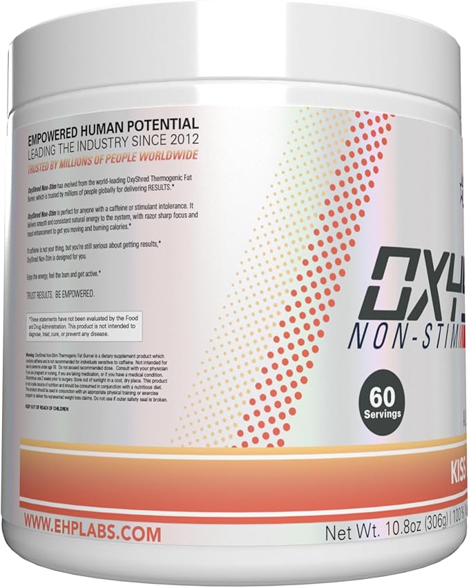 EHP Labs OxyShred Non Stimulant Pre Workout Powder - Stim Free Pre Workout, Caffeine Free