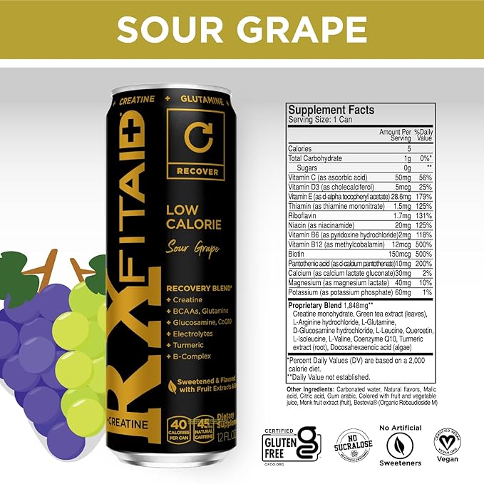 FITAID Post-Workout Recovery Drink Variety Sampler Pack, No Artificial Flavors or Sweeteners, 100%