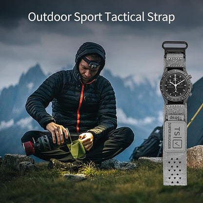 TStrap Nylon Sport Watch Band - Black Quick Release Watch Straps for Men Women - Athletic Military