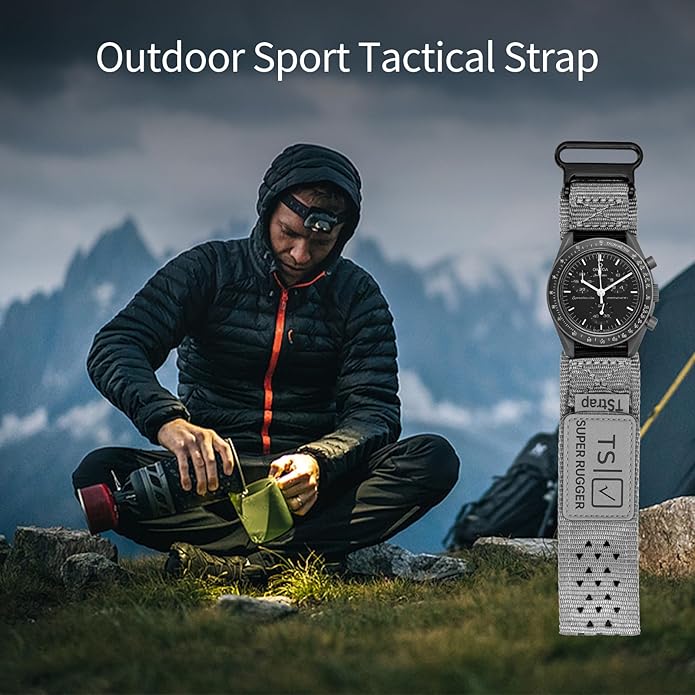 TStrap Nylon Sport Watch Band - Black Quick Release Watch Straps for Men Women - Athletic Military