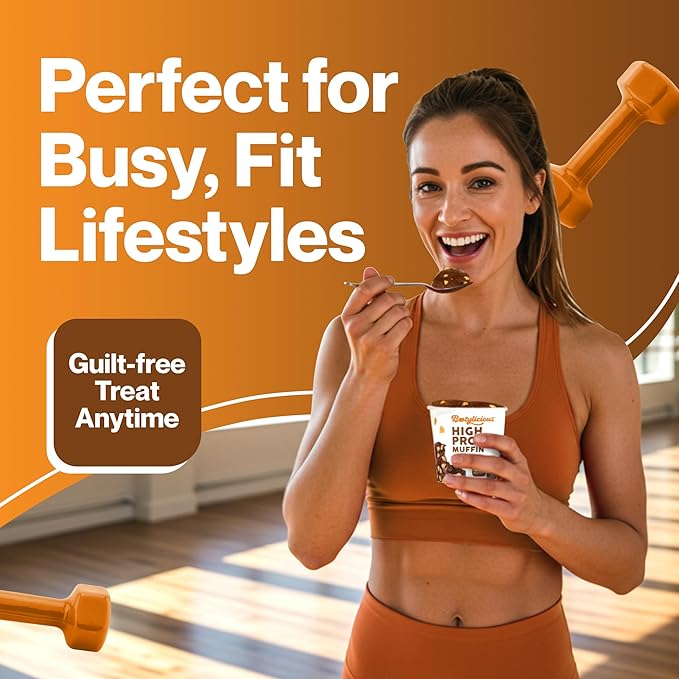 Bootylicious | High-Protein Muffin | 25g Protein, 7g Net Carbs, 2.32-2.75oz Cup, 12-Pack (Chocolate