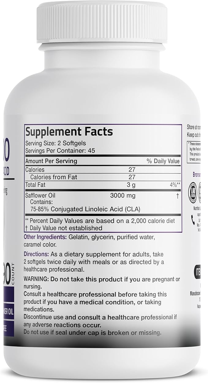 Bronson CLA 3000 Extra High Potency Supports Healthy Weight Management Lean Muscle Mass