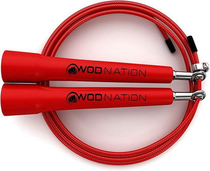 WOD Nation Adjustable Speed Jump Rope For Men, Women & Children - Blazing Fast Fitness Skipping