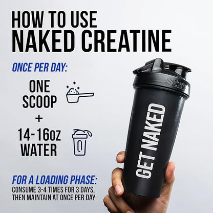 NAKED Creatine - Strawberry Flavored Creatine Monohydrate - Real Strawberry Powder, No Additives