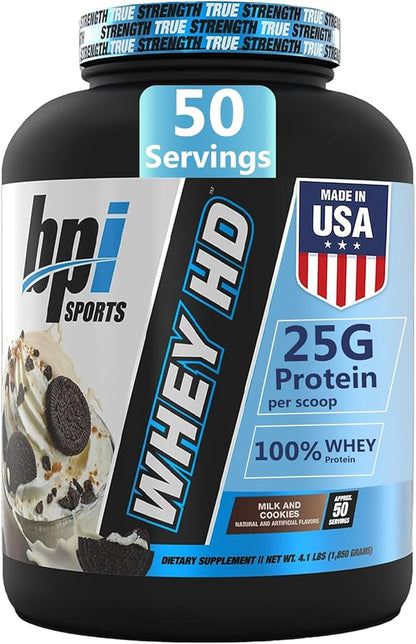 BPI Sports Whey HD Ultra Premium Protein Powder Isolate | Workout Whey Protein Powder for Men &