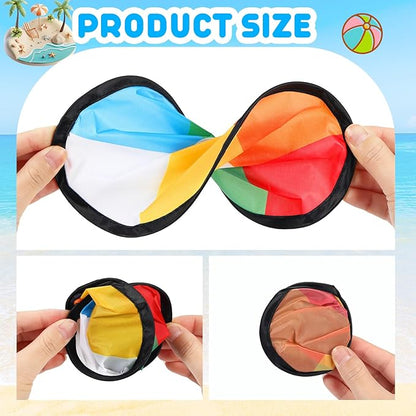 24 Pieces Foldable Flying Disc Fans Set Beach Flying Disc for Party Creative Gift Colorful Pocket