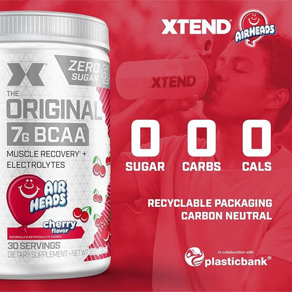 Original BCAA Powder Airheads Candy Flavor, 7g BCAA and 2.5g L-Glutamine, Sugar Free Post Workout