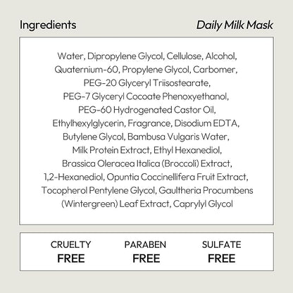 LAPCOS Milk Sheet Mask, Moisturizing Daily Face Mask to Replenish and Restore Dry Skin, Korean