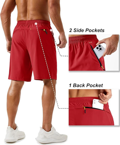 TACVASEN Men's Running Athletic Shorts 9" Quick Dry Workout Gym Shorts Lightweight Summer Shorts 3