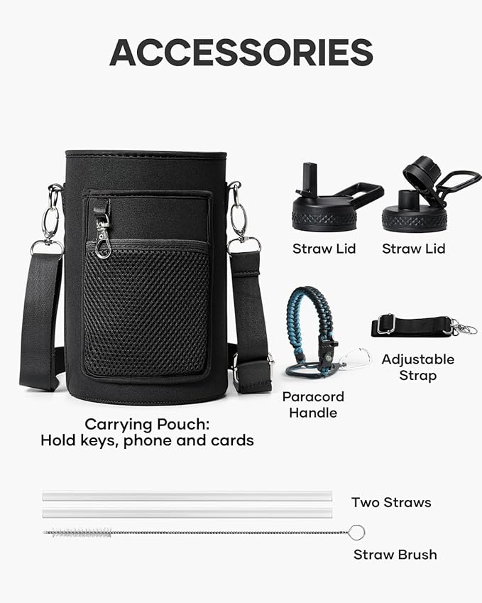 32oz Insulated Water Bottle,Stainless Steel Vacuum Water Bottle, BPA-Free & Leakproof -with