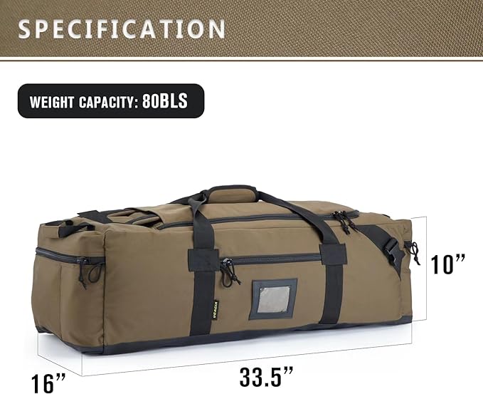 86l Large Duffel Bag For Travel, Gym & Sports - Water Repellent Polyester, Hidden Straps, Shoe