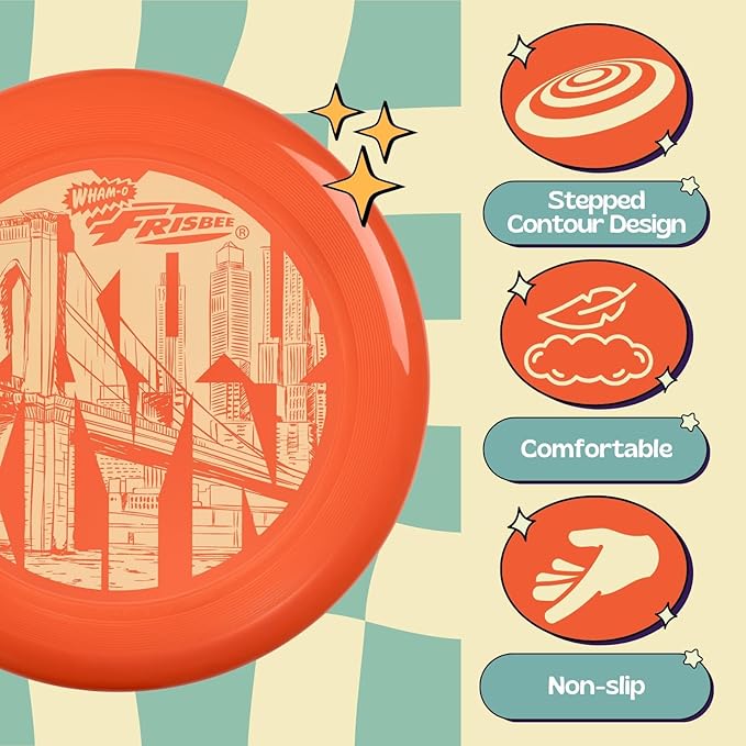 Wham-O Frisbee Cool Flyer Flying Disc, 9.95 Inch Sports Disc Lightweight Durable for Outdoor Beach
