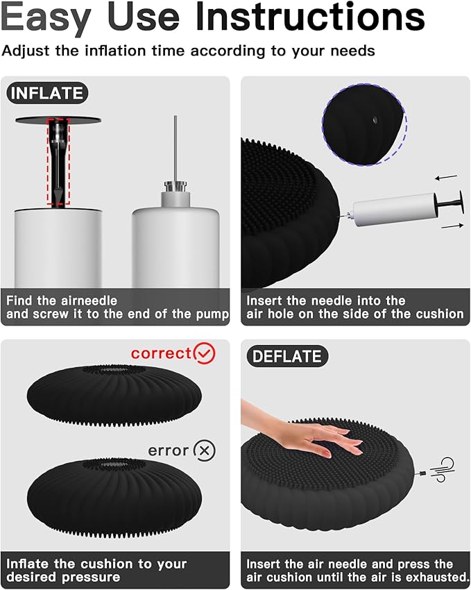 Wobble Cushion with Inflation Pump - Wobble Disk Balance Disc Wiggle Seat for Sensory Kids, Balance