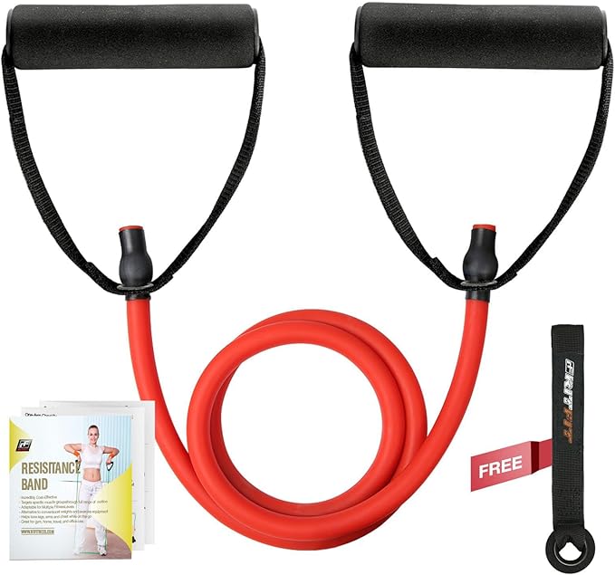 RitFit Single Resistance Exercise Band with Comfortable Handles - Ideal for Physical Therapy