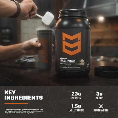 MTN OPS Magnum Vanilla Protein Powder, 23g of Whey Isolate Protein & Milk Protein with BCAAs, Zero