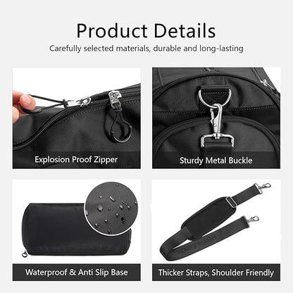 TOPDesign Gym Bag for Women & Men, Unisex Duffel Bag with Shoe Compartment & Wet Pocket for Travel