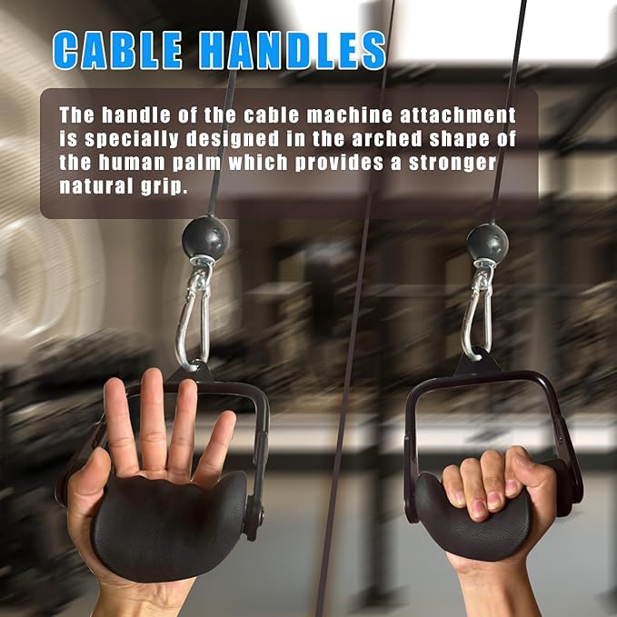 Ergonomic Tricep Rope Pulldown Attachments, Upgraded 27 32 40 & 47 Inch Extra Long Triceps Rope