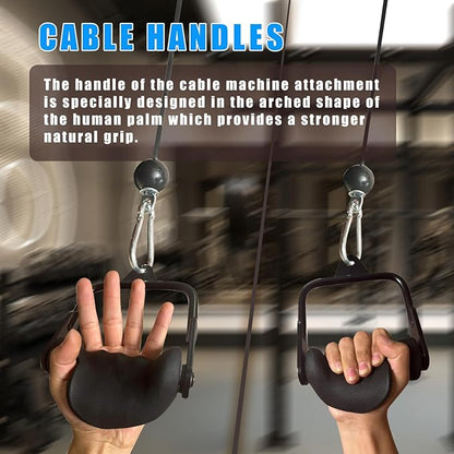 Ergonomic Tricep Rope Pulldown Attachments, Upgraded 27 32 40 & 47 Inch Extra Long Triceps Rope