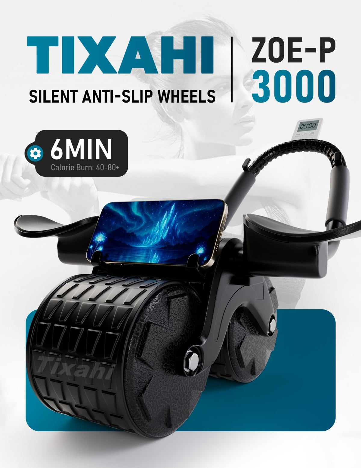 2026 Upgraded Ab Roller Wheel with Knee Mat &Timer