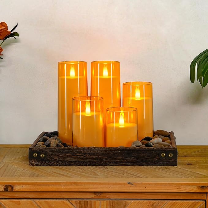 Homemory Realistic Flickering Flameless Candles, Battery Operated Candles with Remote Control and