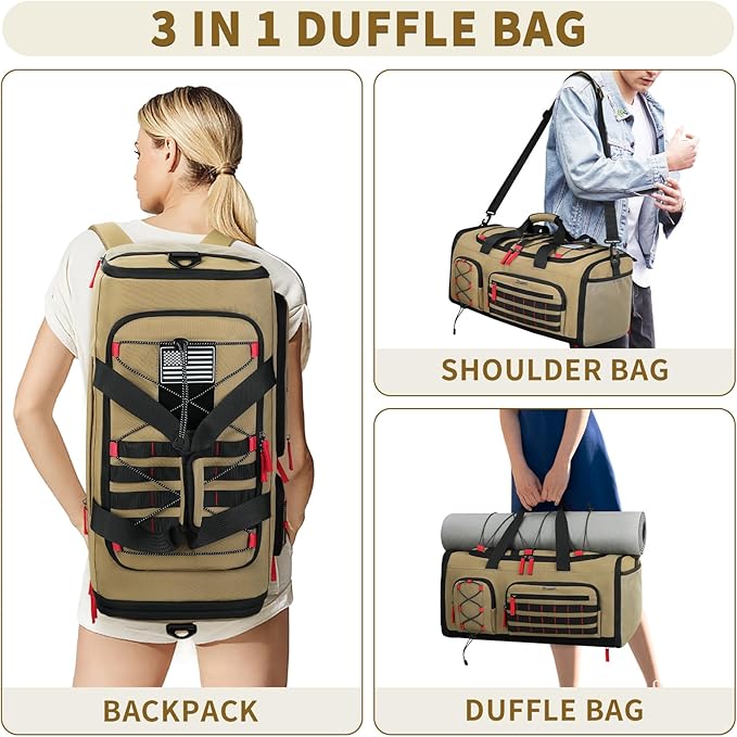 Bosstin Gym Bag for Men & Women,45L Travel Duffle Sports Duffel Bag Gym Weekender Overnight