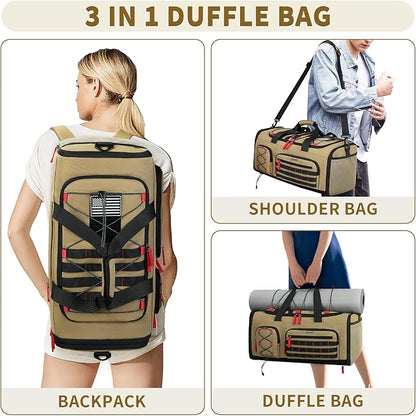 Bosstin Gym Bag for Men & Women,45L Travel Duffle Sports Duffel Bag Gym Weekender Overnight