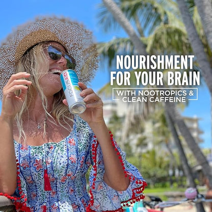LIFEAID Energy Blend Nootropics Drink for Brain Fuel AlphaGPC GABA BComplex Yerba Mate Green Tea