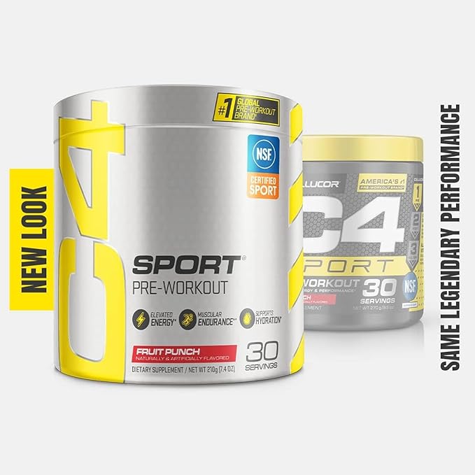 Cellucor C4 Sport Pre Workout Powder Fruit Punch - NSF Certified for Sport | 30 Servings, Packaging