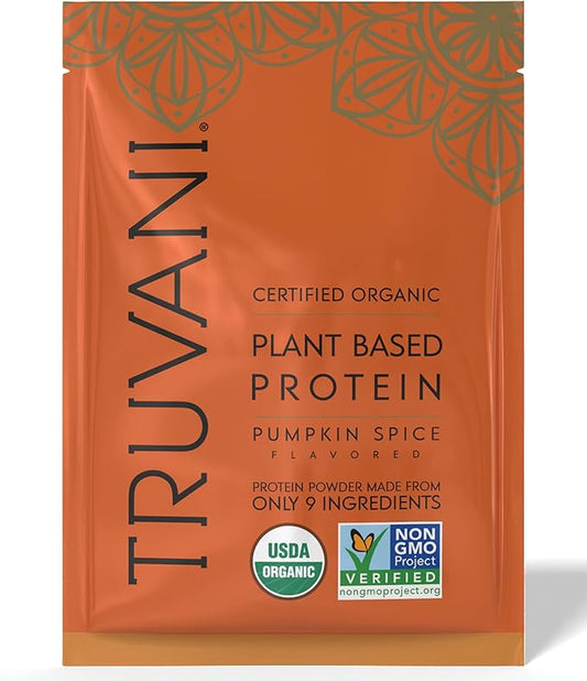 Truvani Vegan Pea Protein Powder | Pumpkin Spice | 20g Organic Plant Based Protein | 1 Serving |