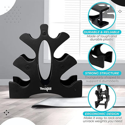 Yes4All Neoprene Coated Dumbbell Hand Weight Sets of 2 - Multiple Weight Options with 15 Colors