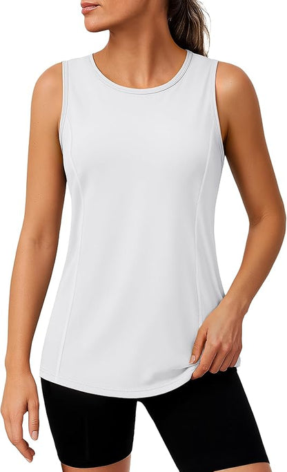TACVASEN Women's UPF 80+ Workout Tank Top Sleeveless Quick Dry Sun Protection Hiking Athletic Gym