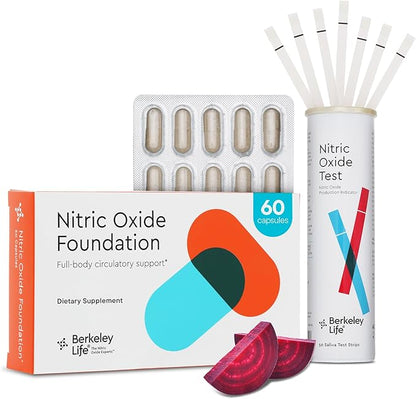 Berkeley Life Nitric Oxide Booster & Test Strips Starter Kit - 60 Capsules & 50 Test Strips
