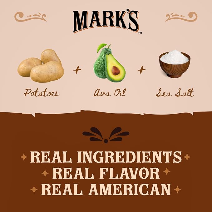 MARK’S Kettle Cooked Avocado Oil Potato Chips, Sea Salt – Seed Oil & GMO Free | Sea Salt, 5 oz