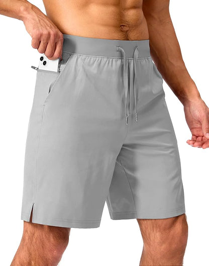 Men's Running Shorts with Zipper Pockets 9 Inch/ 7 Inch / 5 Inch Lightweight Quick Dry Gym Workout