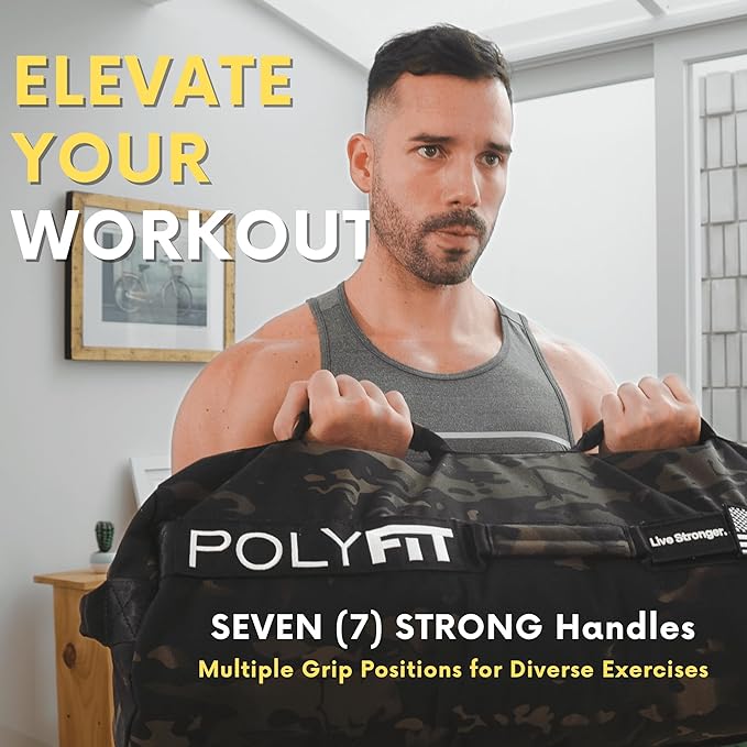 Polyfit Sandbag Pro - Workout Sandbag with Triple Closure Filler Bag and Reinforced Nylon Webbing