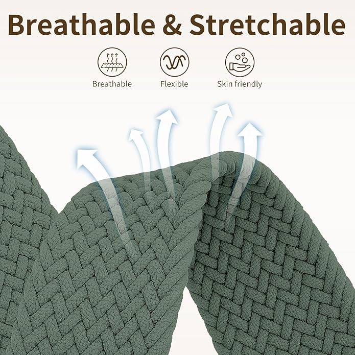 Braided Band Compatible with Fitbit Versa 4 Bands for Woman/Versa 3/Sense 1/Sense 2 Band, Magnetic