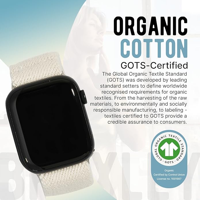 Braxley Bands - Organic Cotton Watch Bands For Women and Men, Compatible With All Apple Watch Sizes