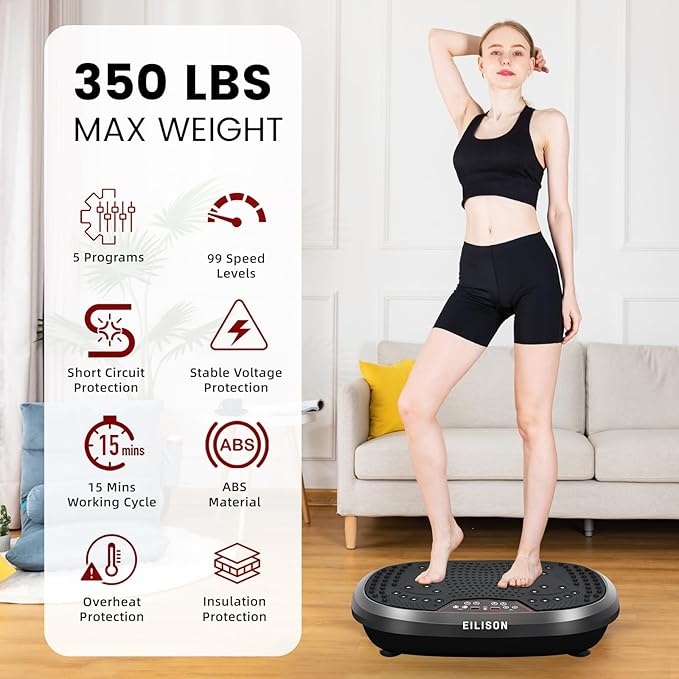 EILISON FitMaxx 3D XL Vibration Plate Exercise Machine - Whole Body Workout Vibration Platform