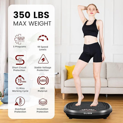 EILISON FitMaxx 3D XL Vibration Plate Exercise Machine - Whole Body Workout Vibration Platform