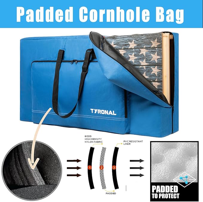 Cornhole Carrying Case Fits 4' x 2' Regulation Size Board, Cornhole Carrying Bag with Protective