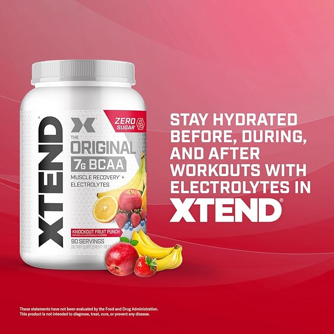 Original BCAA Powder Knockout Fruit Punch | Sugar Free Post Workout Muscle Recovery Drink with