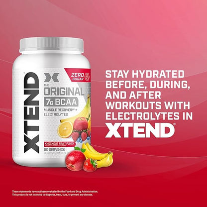 Original BCAA Powder Knockout Fruit Punch | Sugar Free Post Workout Muscle Recovery Drink with
