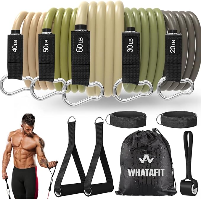 WHATAFIT Resistance Bands, Exercise Bands，Resistance Bands for Working Out, Work Out Bands with