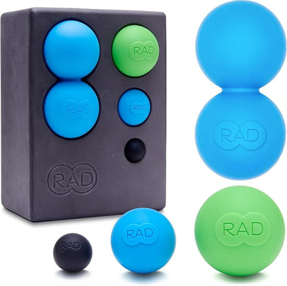 RAD Point Release Kit / 5-in-1 Massage Tool Kit with Block, Massage Balls and Peanut Roller for