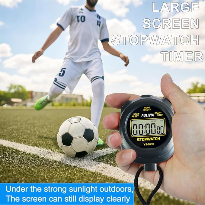 Stopwatch Timer with Countdown, Simple Operation Digital Stop Watch for Sports, Countdown-Alarm