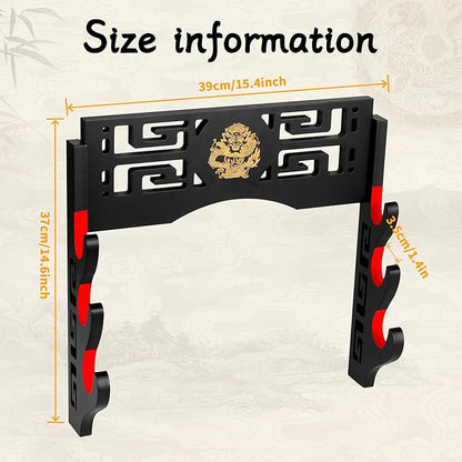 Sword Display Katana Wall Mount, 3-Tier Samurai Sword Katana Holder Stand with Velvet Padded Hook &