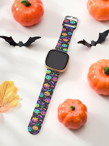 Watbro Halloween Holiday Band Compatible with Fitbit Versa 3 / Sense/Fitbit Versa 4 / Sense 2 Bands