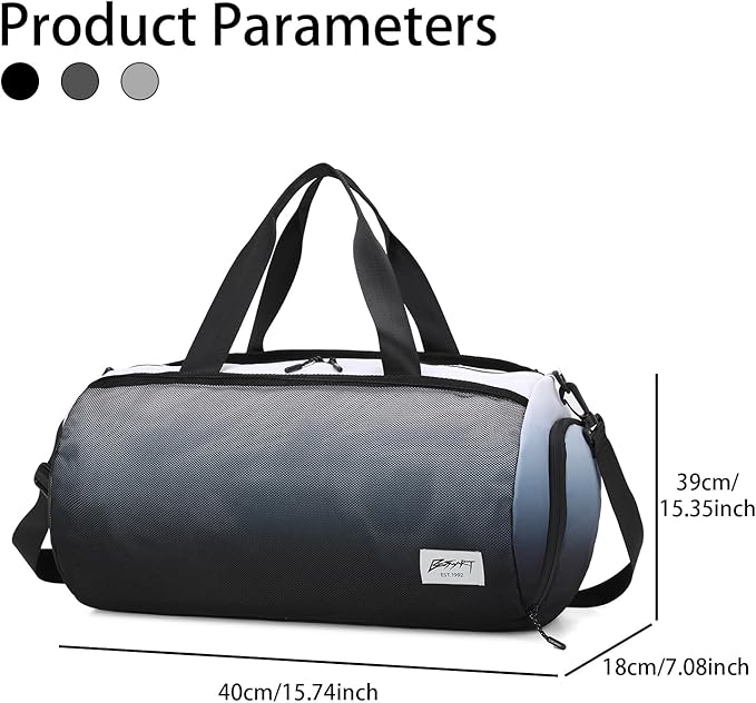 BE SMART Waterproof Mens Gym Bag with Shoe Compartment, Duffle Bags with Wet Pocket for Men